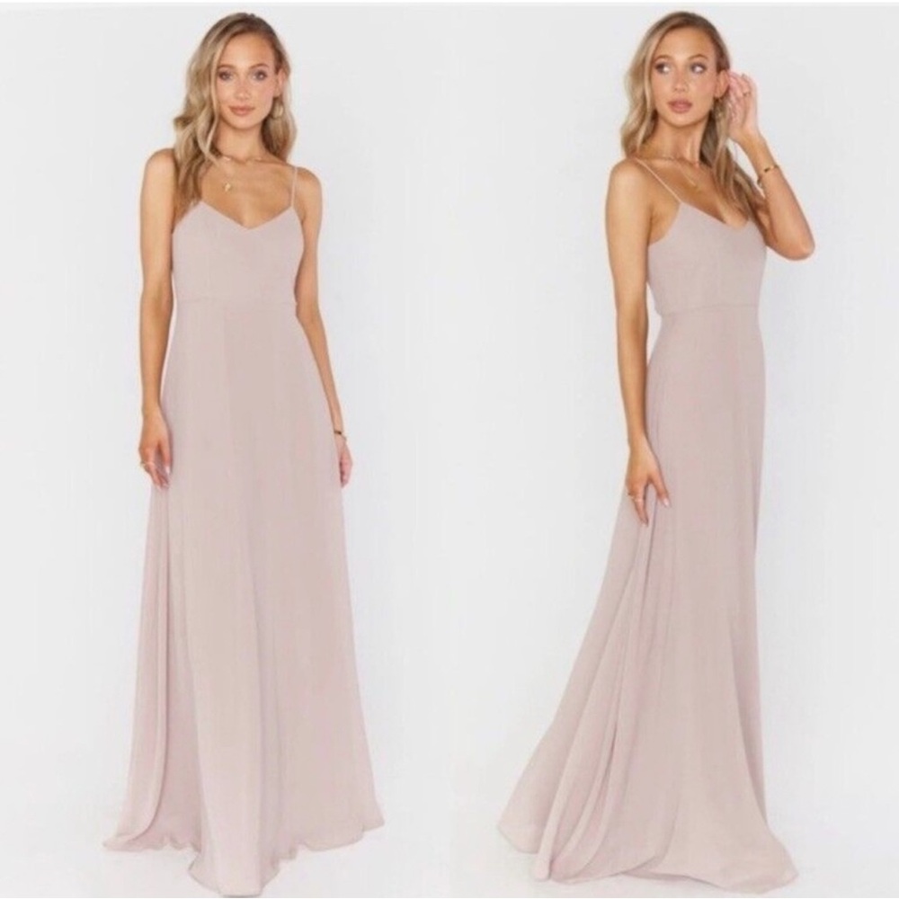 Show Me Your Mumu Faith Maxi Dress Soft Beige Chiffon
